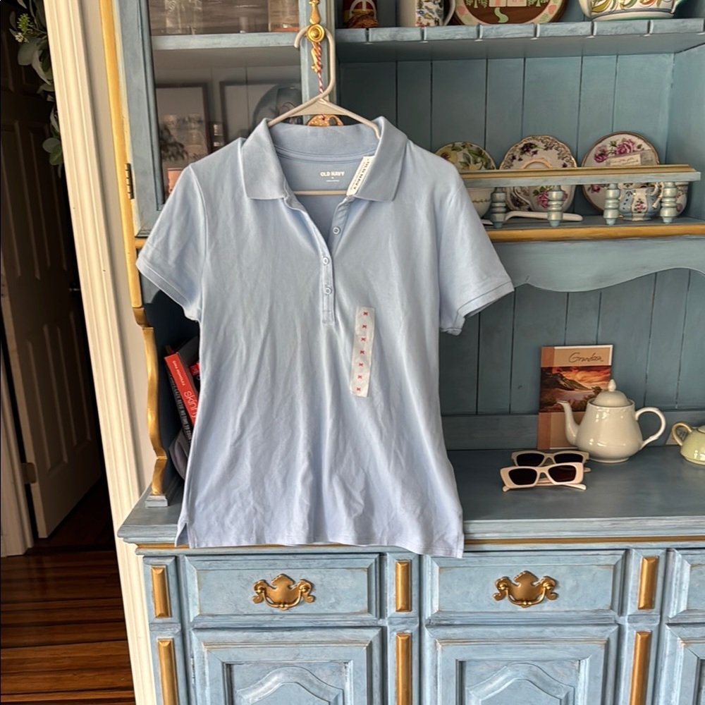 Old Navy Sky Blue Polo Shirt woman